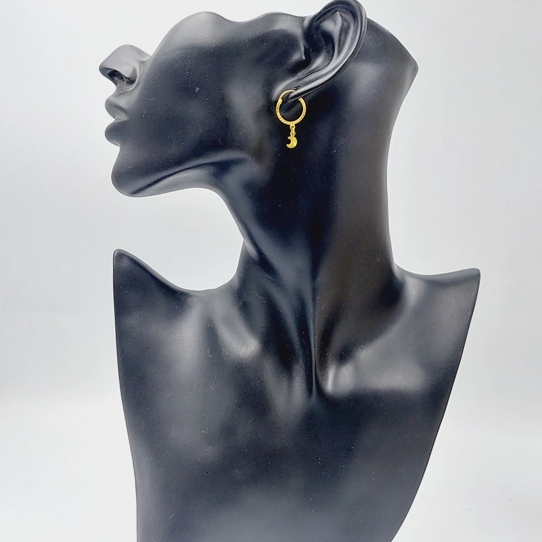 21K Gold Earrings Hilal by Saeed Jewelry - Image 3