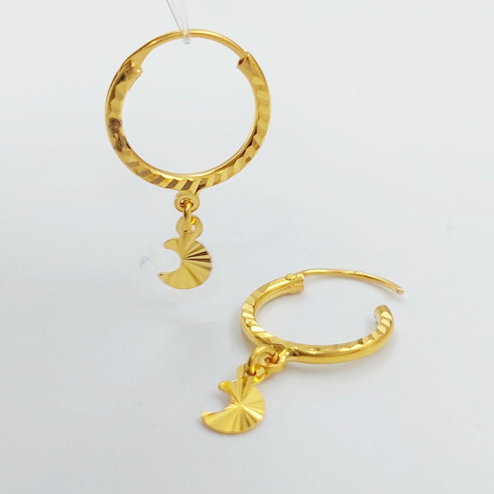 21K Gold Earrings Hilal by Saeed Jewelry - Image 4
