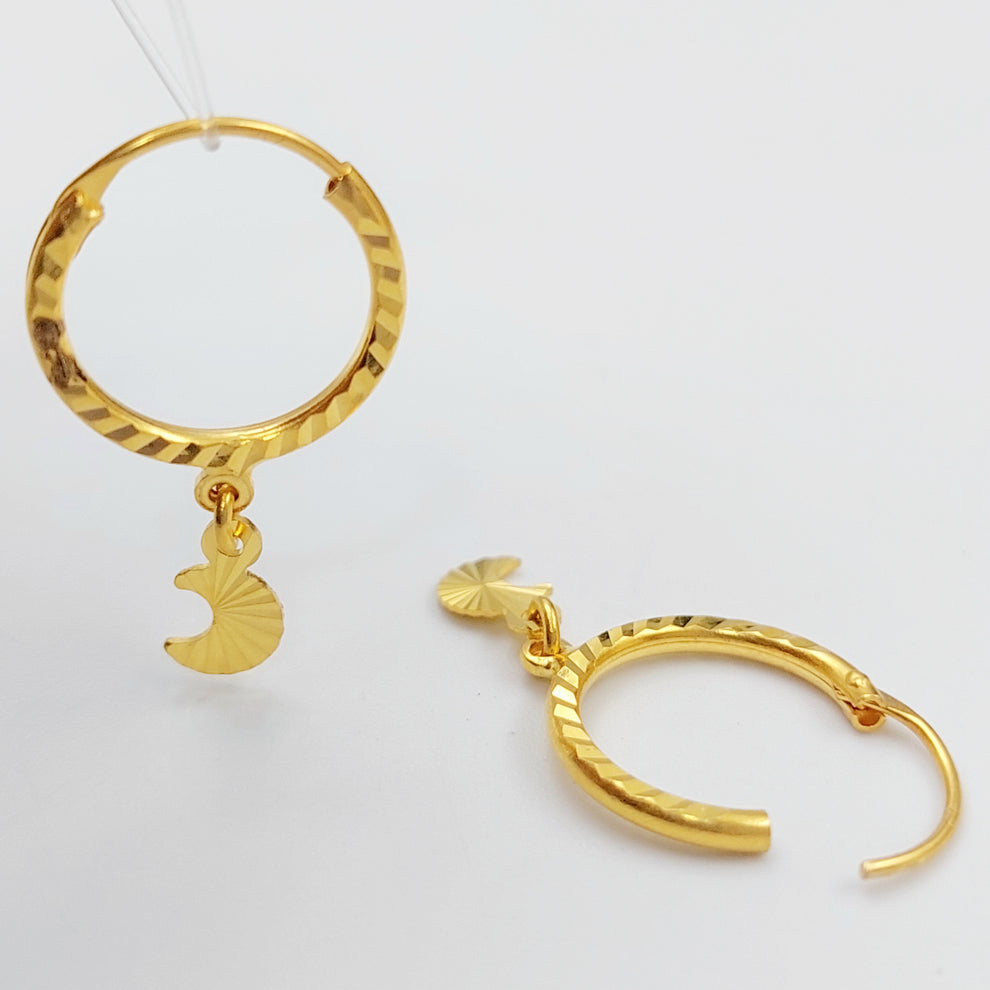 21K Gold Earrings Hilal by Saeed Jewelry - Image 3