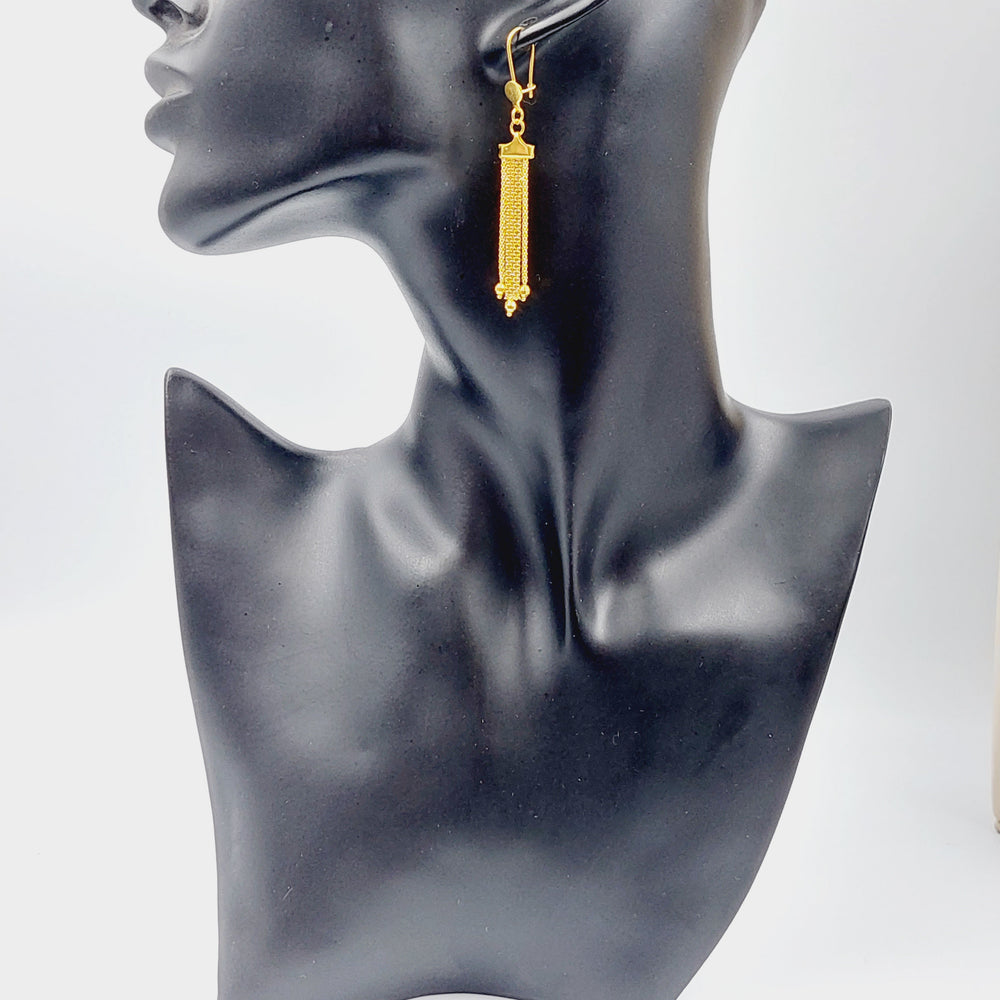 21K Gold Earrings Vansi by Saeed Jewelry - Image 2