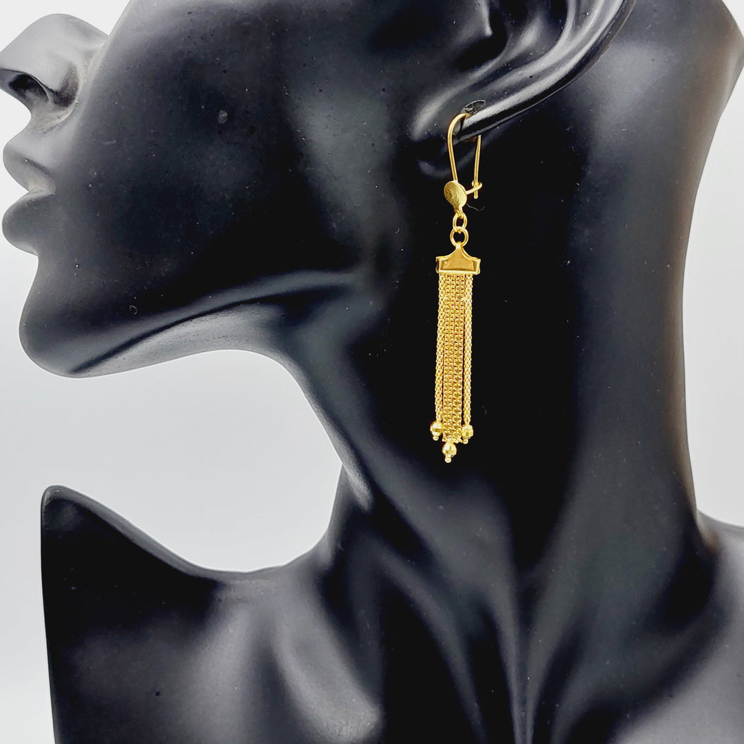 21K Earrings Vansi Made of 21K Yellow Gold by Saeed Jewelry-26043