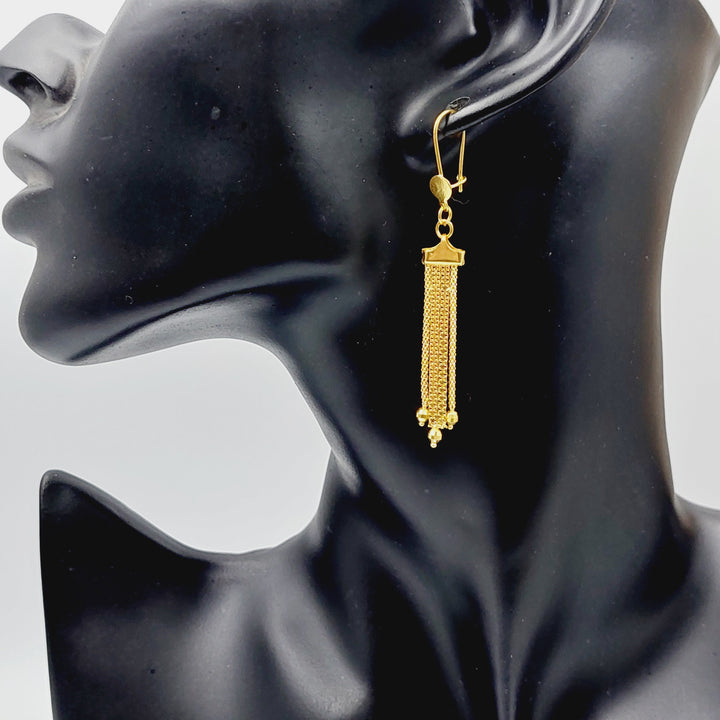 21K Earrings Vansi Made of 21K Yellow Gold by Saeed Jewelry-26043