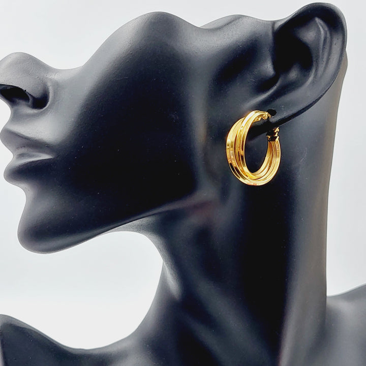 21K Gold Earrings X by Saeed Jewelry - Image 2