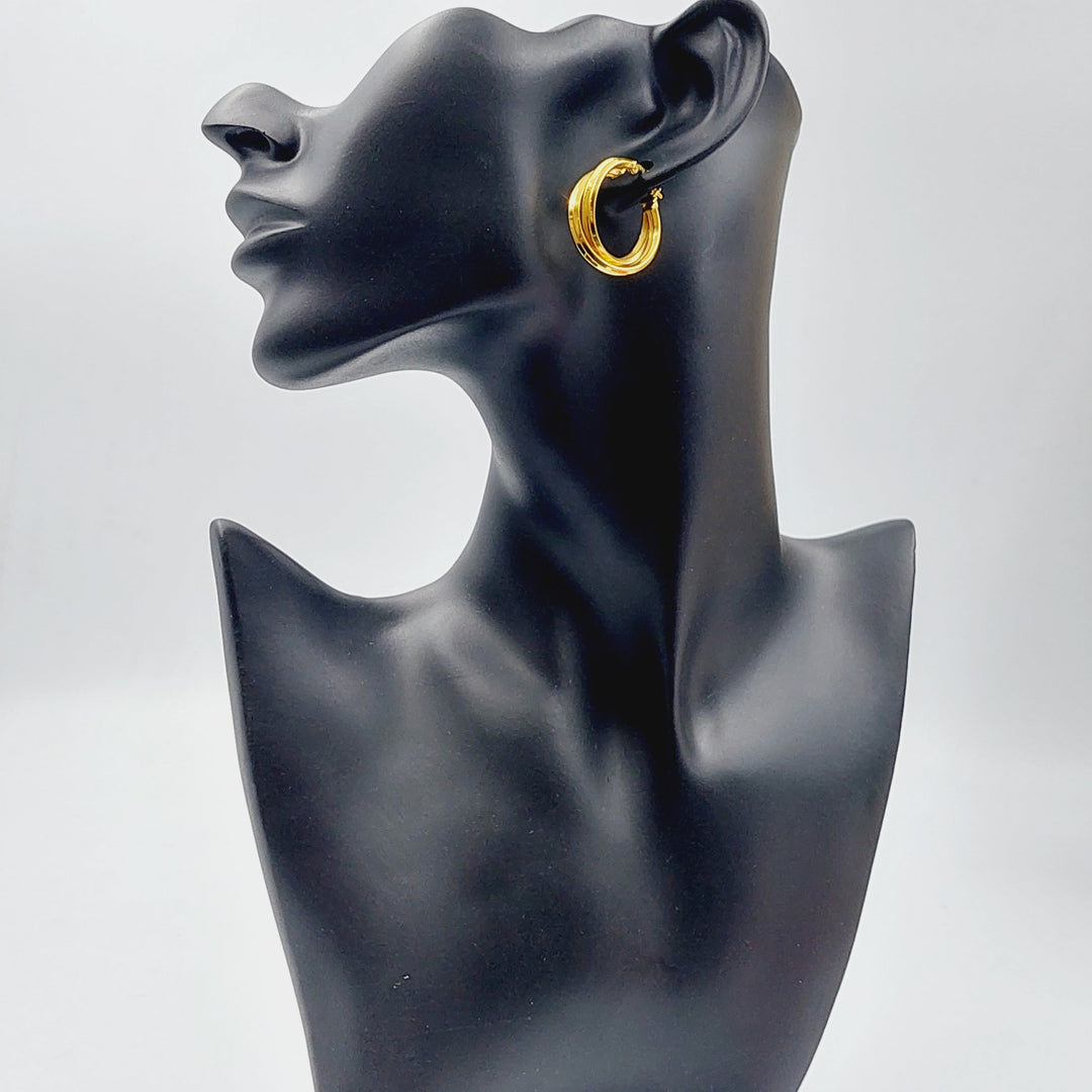 21K Gold Earrings X by Saeed Jewelry - Image 3