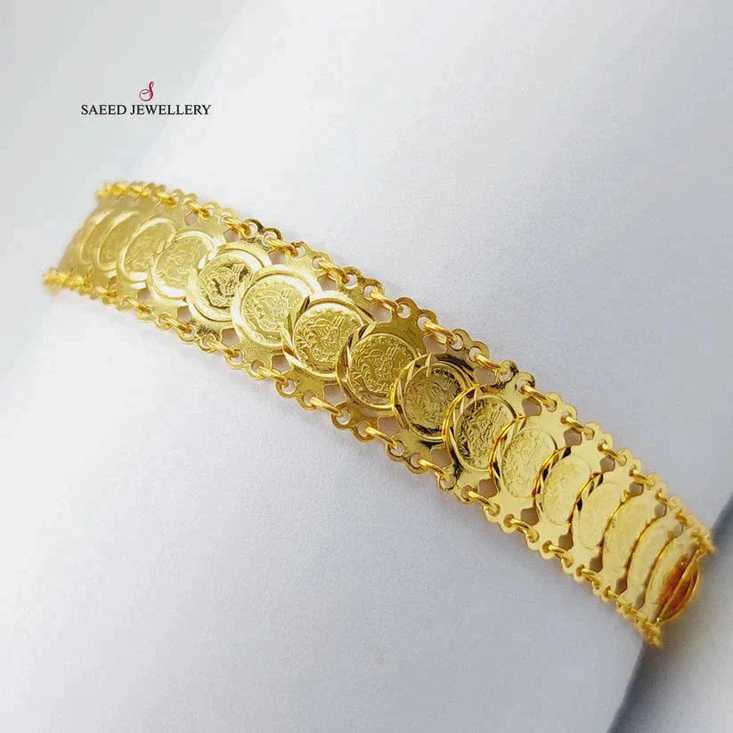 21K Gold Eighths Bracelet by Saeed Jewelry - Image 3