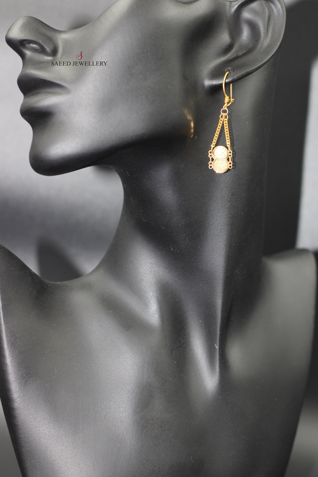 21K Gold Eighths Earrings by Saeed Jewelry - Image 1