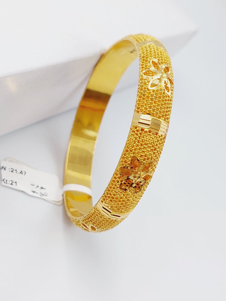 21K Gold Emirati Bangle Bracelet by Saeed Jewelry - Image 6