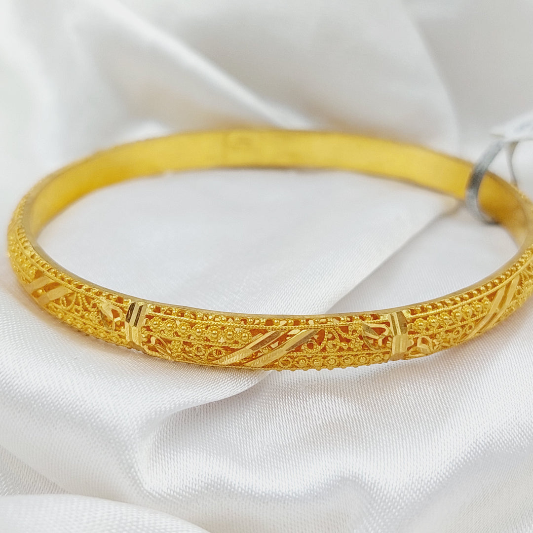 21K Gold Emirati Fancy Bangle by Saeed Jewelry - Image 2