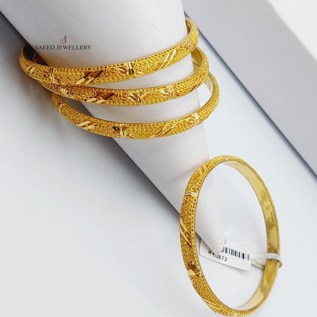 21K Gold Emirati Fancy Bangle by Saeed Jewelry - Image 8