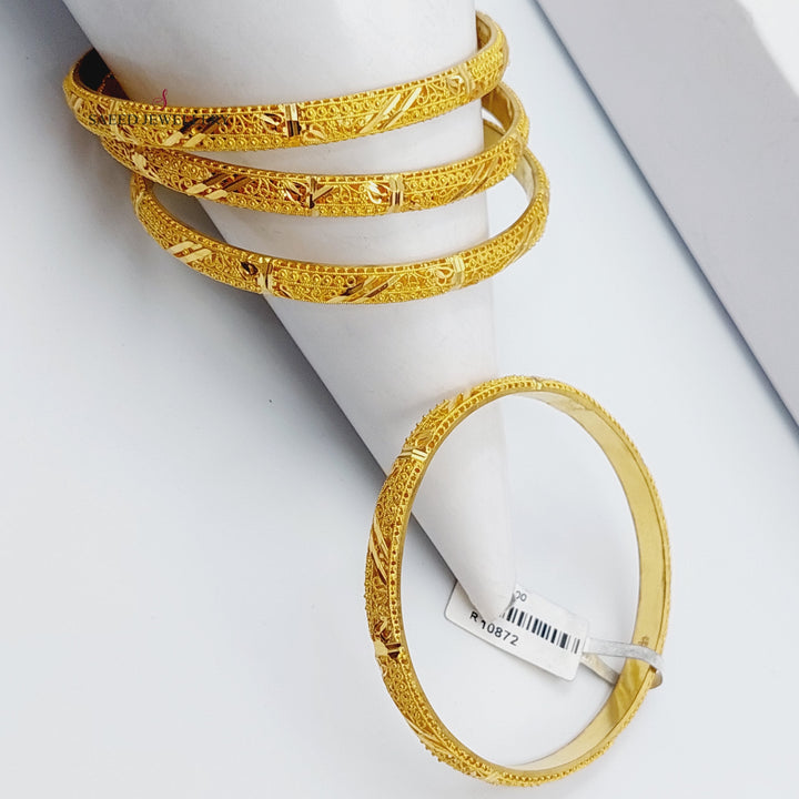 21K Gold Emirati Fancy Bangle by Saeed Jewelry - Image 1