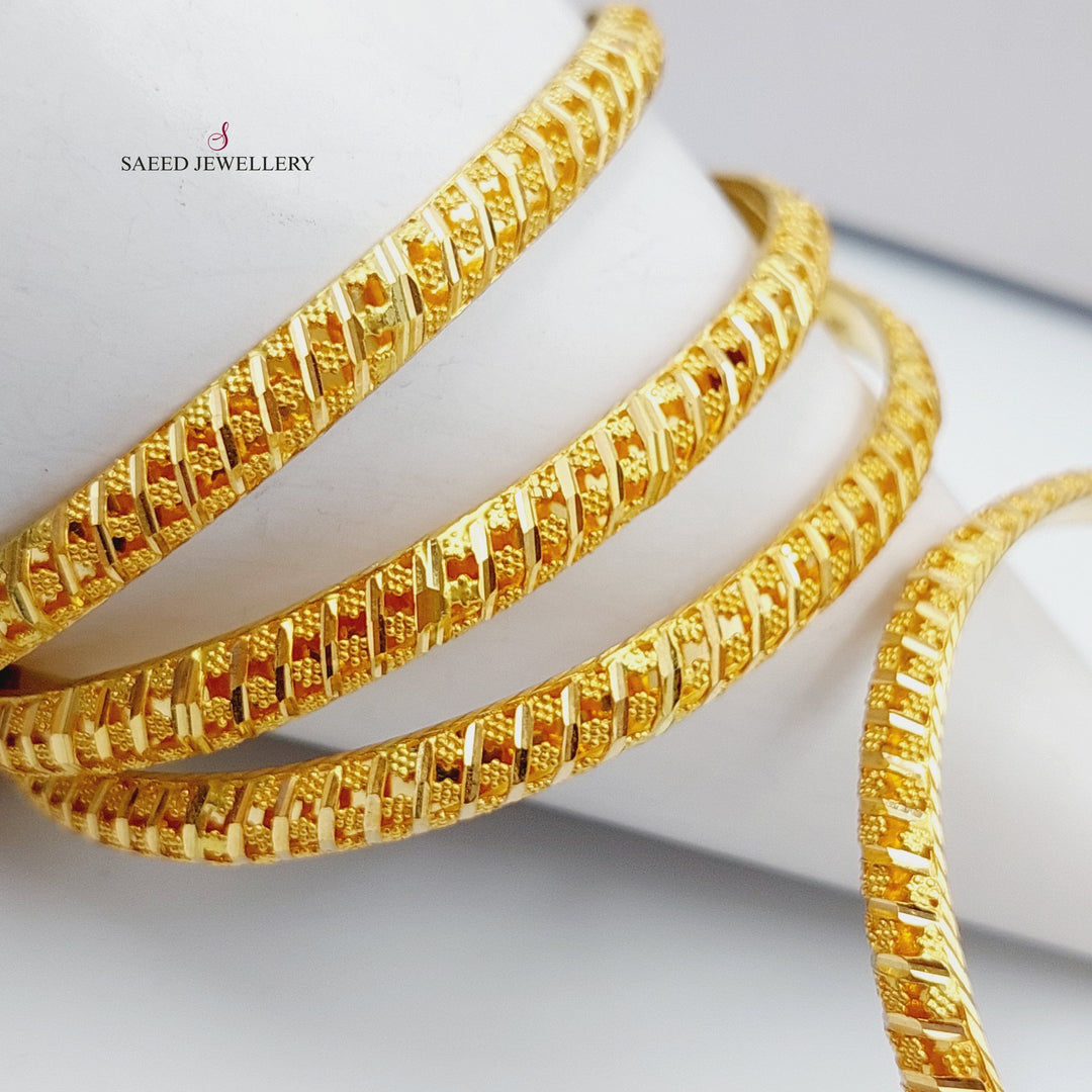 21K Gold Emirati Fancy Bangle by Saeed Jewelry - Image 6