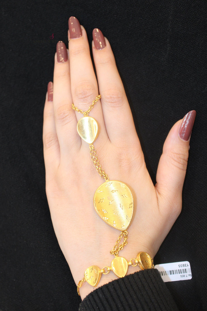 21K Gold Emirati Hand Bracelet by Saeed Jewelry - Image 4
