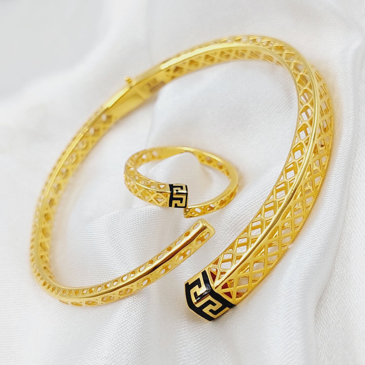 21K Gold Enamel Bracelet by Saeed Jewelry - Image 3