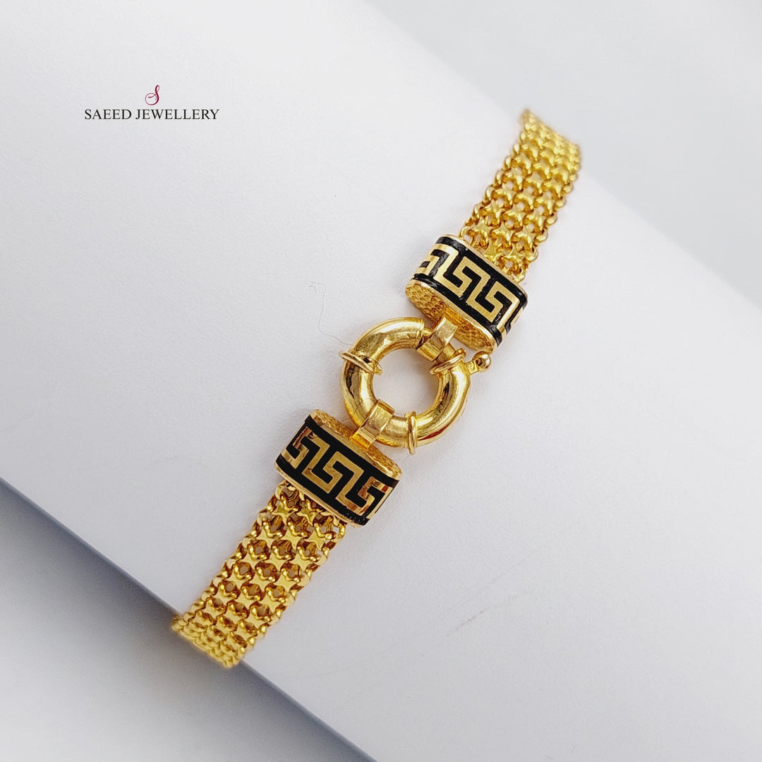 21K Gold Enamel Bracelet by Saeed Jewelry - Image 9