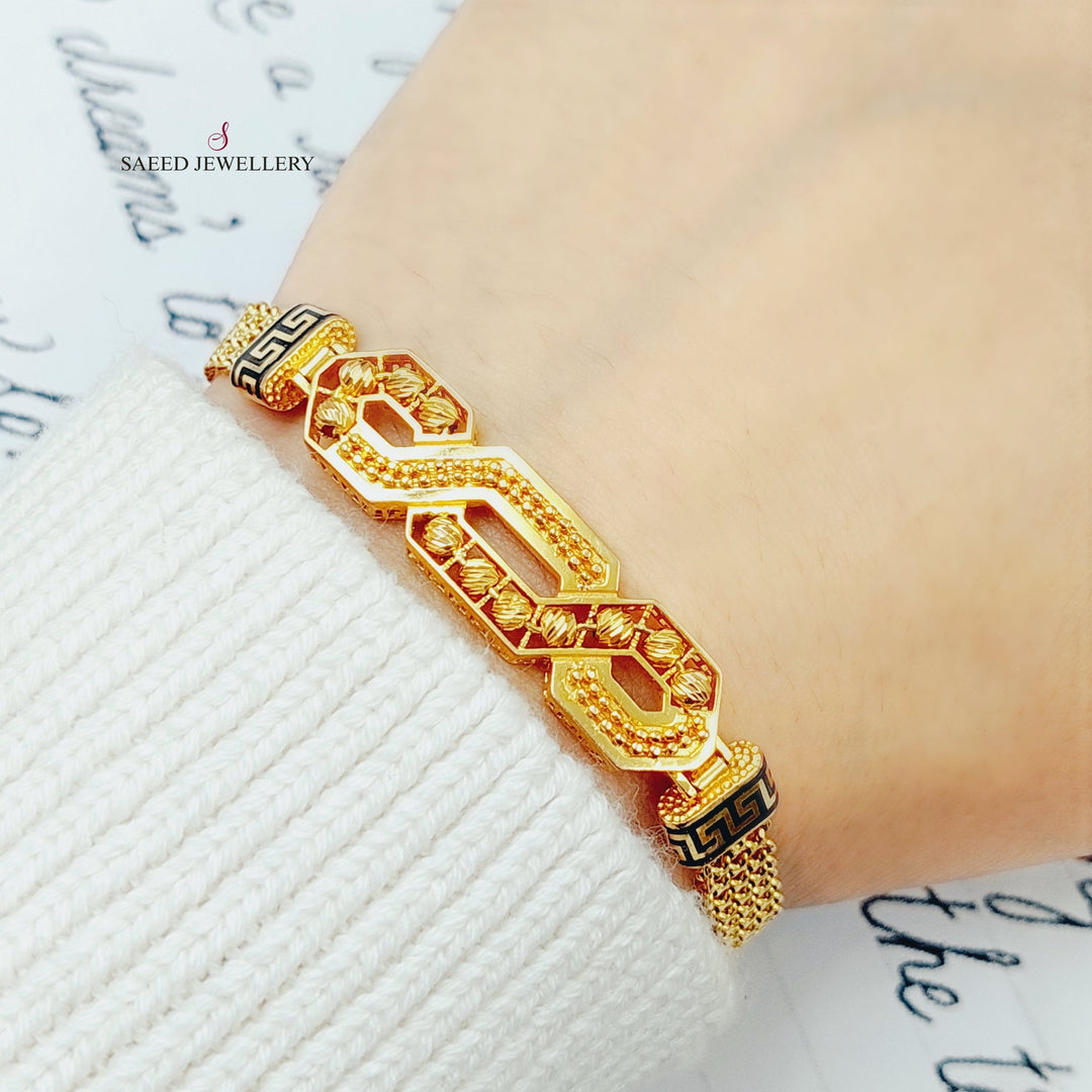 21K Gold Enamel Bracelet by Saeed Jewelry - Image 1