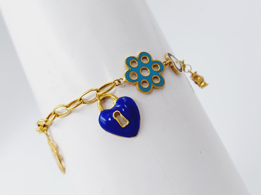 21K Gold Enamel Fancy Bracelet by Saeed Jewelry - Image 1