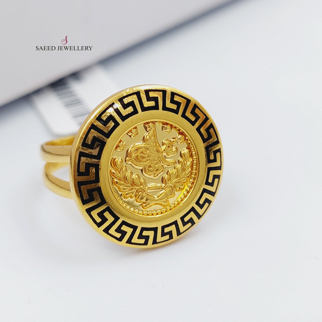 21K Gold Enamel Fancy Ring by Saeed Jewelry - Image 1