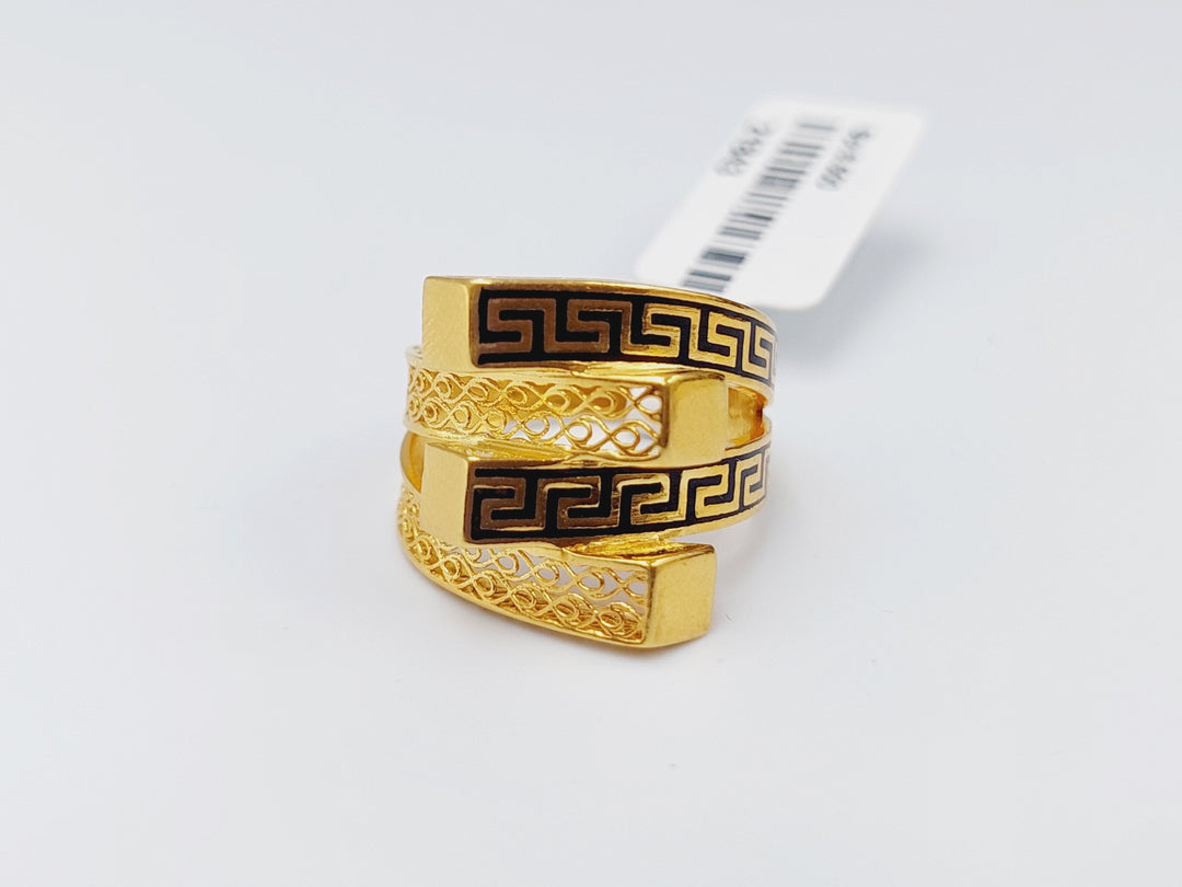 21K Gold Enamel Fancy Ring by Saeed Jewelry - Image 1