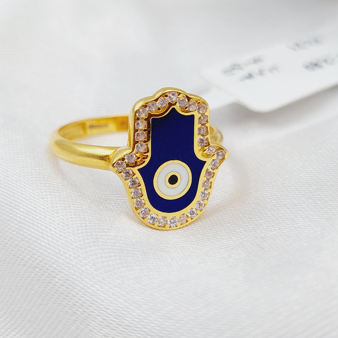 21K Gold Enamel Hand Ring by Saeed Jewelry - Image 3