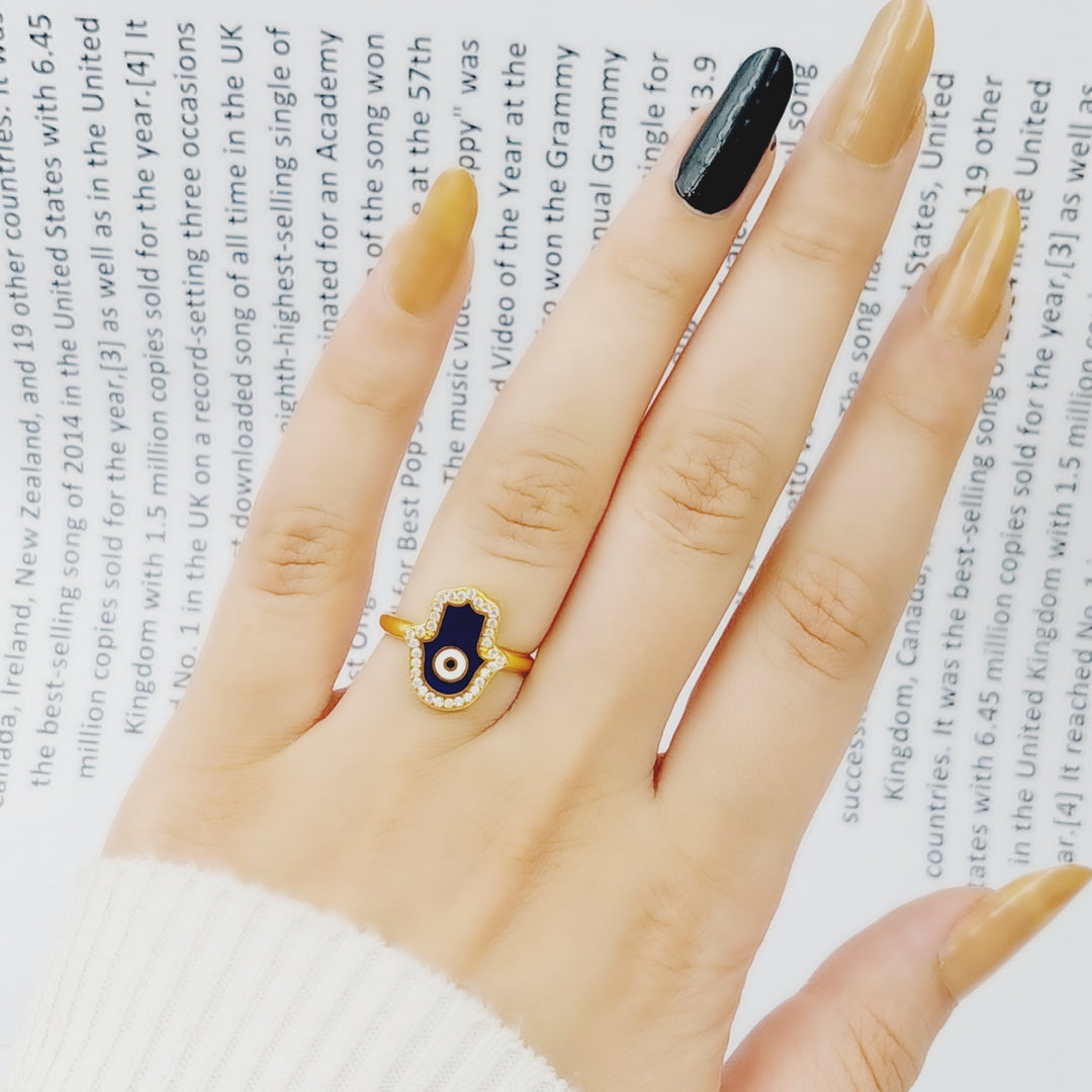 21K Enamel Hand Ring – Saeed Jewelry