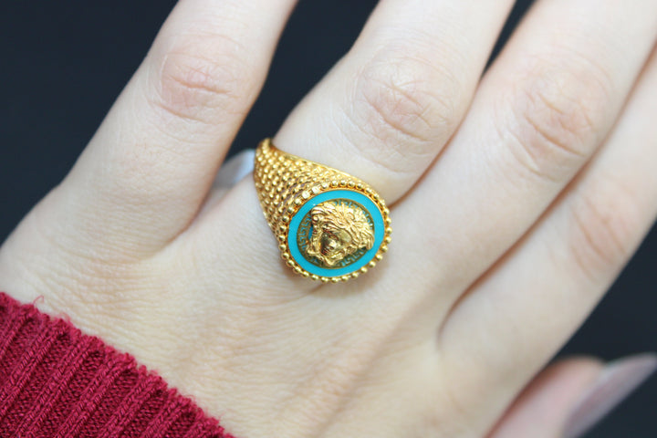 21K Gold Enamel Ring by Saeed Jewelry - Image 6