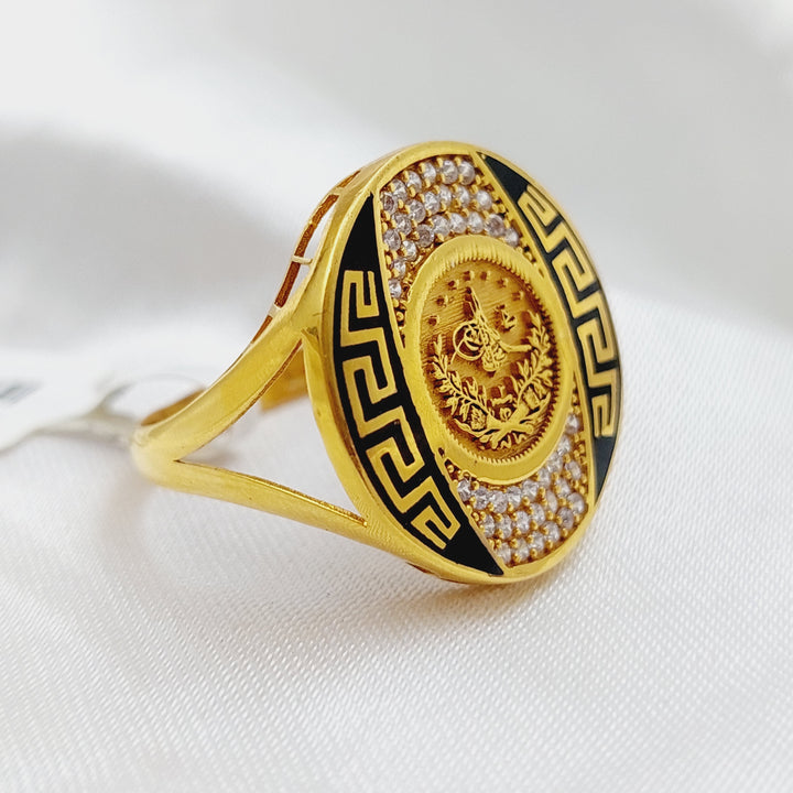 21K Gold Enamel Ring by Saeed Jewelry - Image 5