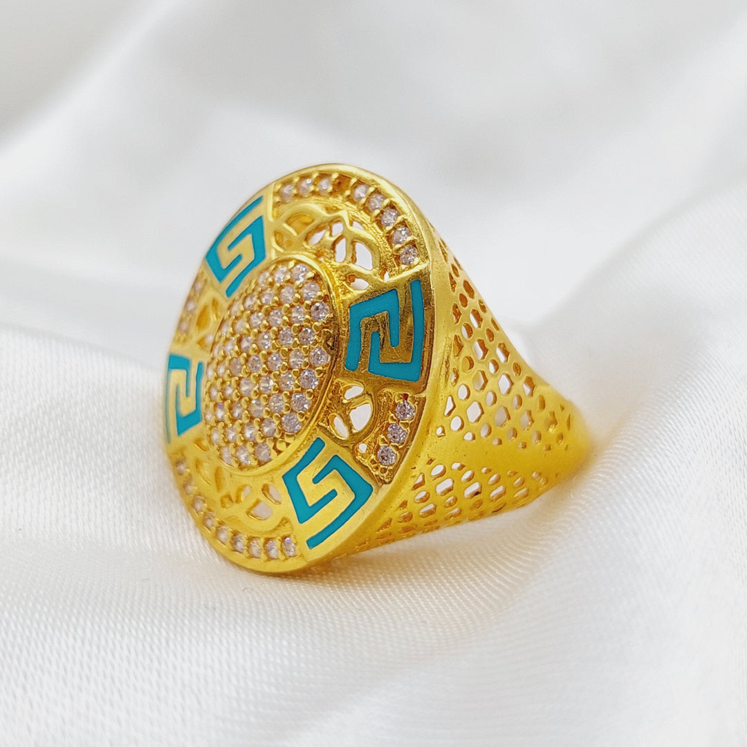21K Gold Enamel Ring by Saeed Jewelry - Image 1