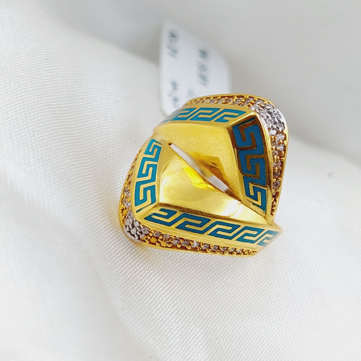 21K Gold Enamel Ring by Saeed Jewelry - Image 4