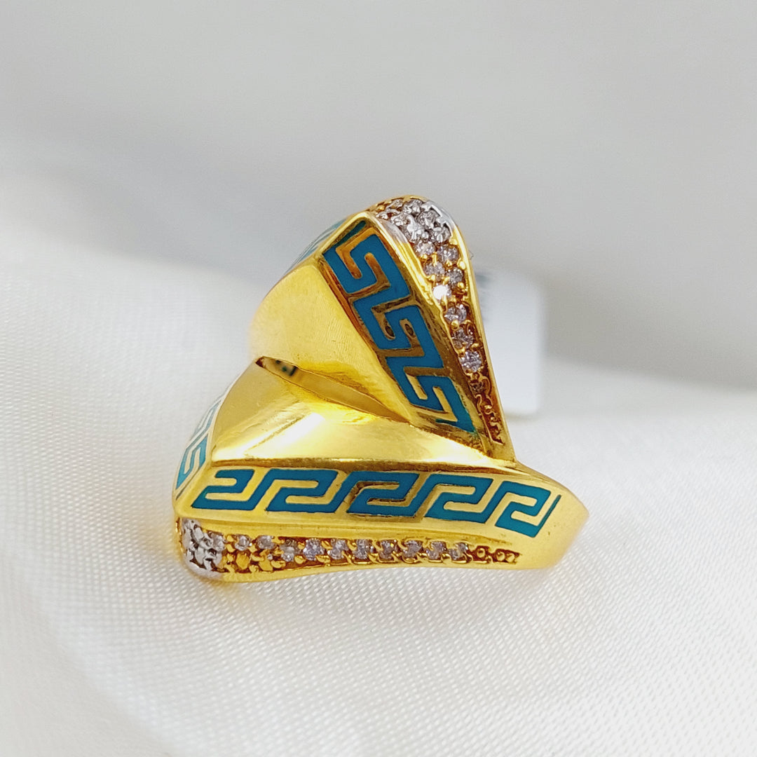 21K Gold Enamel Ring by Saeed Jewelry - Image 7