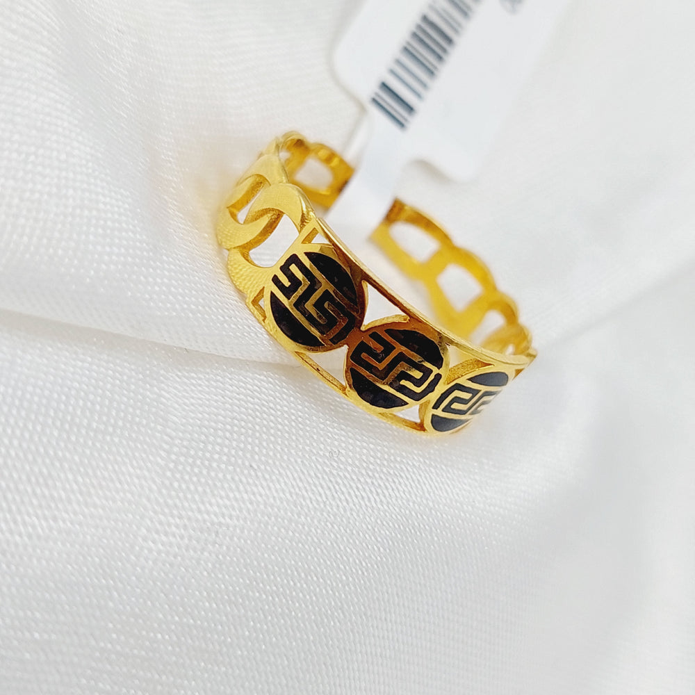 21K Gold Enamel Ring by Saeed Jewelry - Image 2