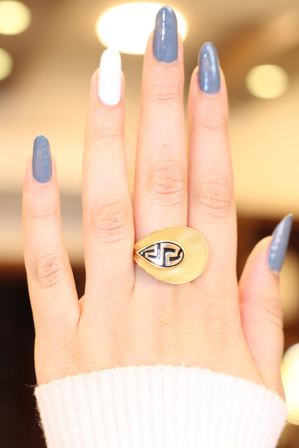 21K Gold Enamel Ring by Saeed Jewelry - Image 2