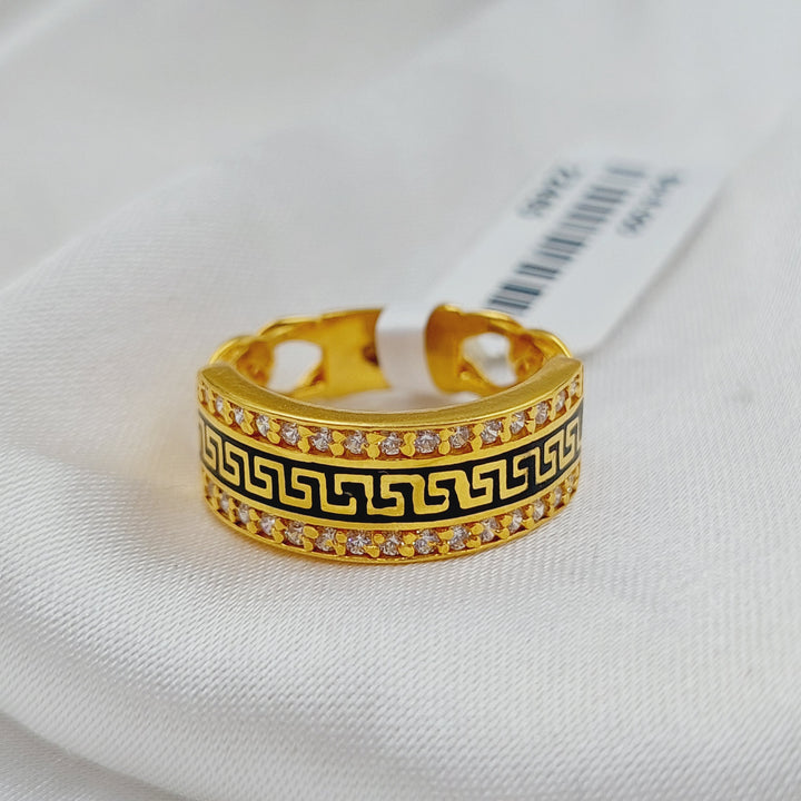 21K Gold Enamel Ring by Saeed Jewelry - Image 3