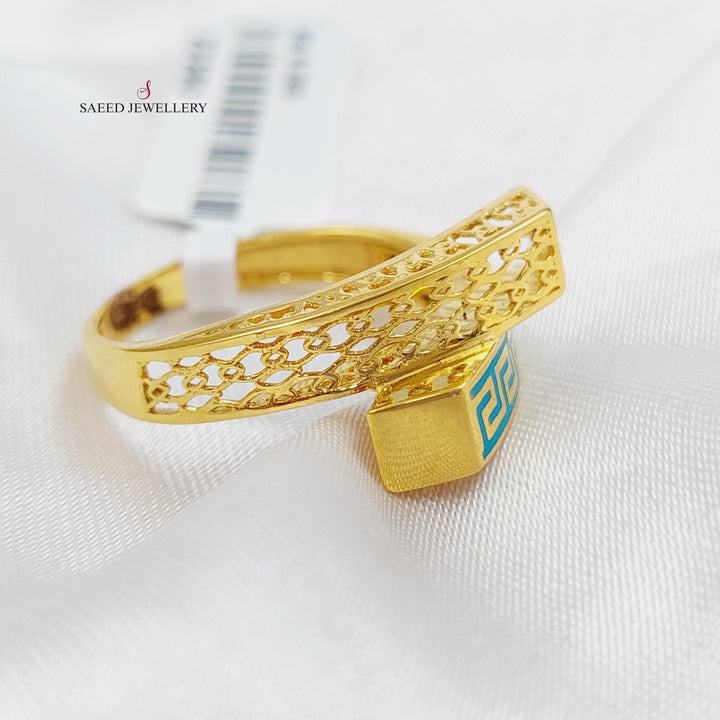 21K Gold Enamel Ring by Saeed Jewelry - Image 2