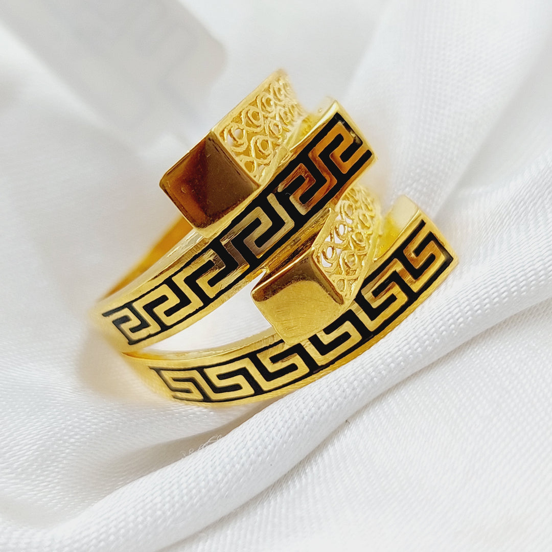 21K Gold Enamel Ring by Saeed Jewelry - Image 3