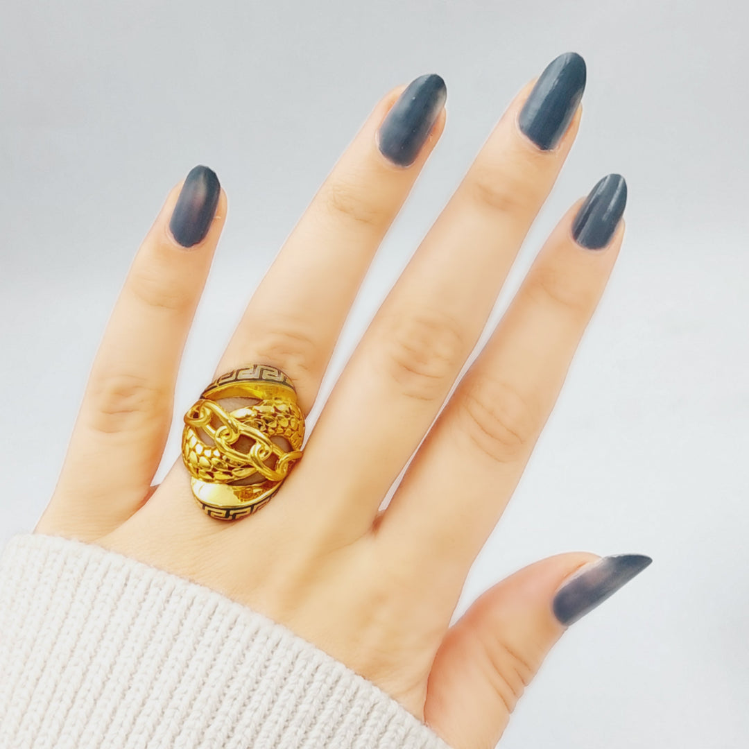 21K Enamel Ring Made of 21K Yellow Gold by Saeed Jewelry-25415