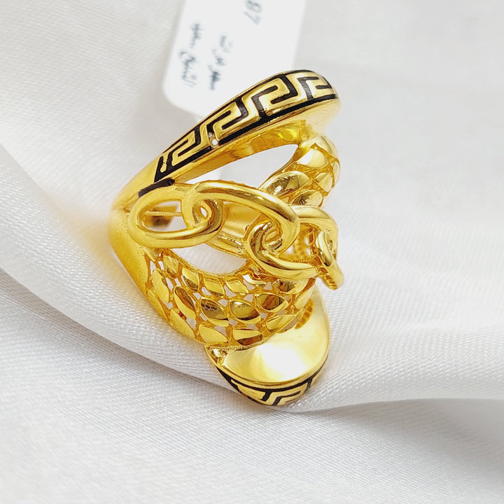 21K Enamel Ring Made of 21K Yellow Gold by Saeed Jewelry-25415