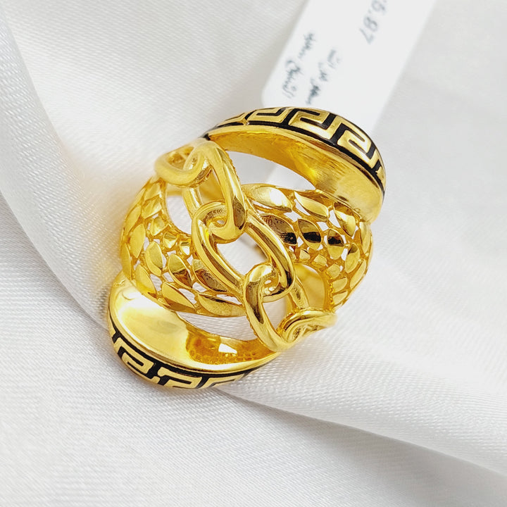 21K Enamel Ring Made of 21K Yellow Gold by Saeed Jewelry-25415