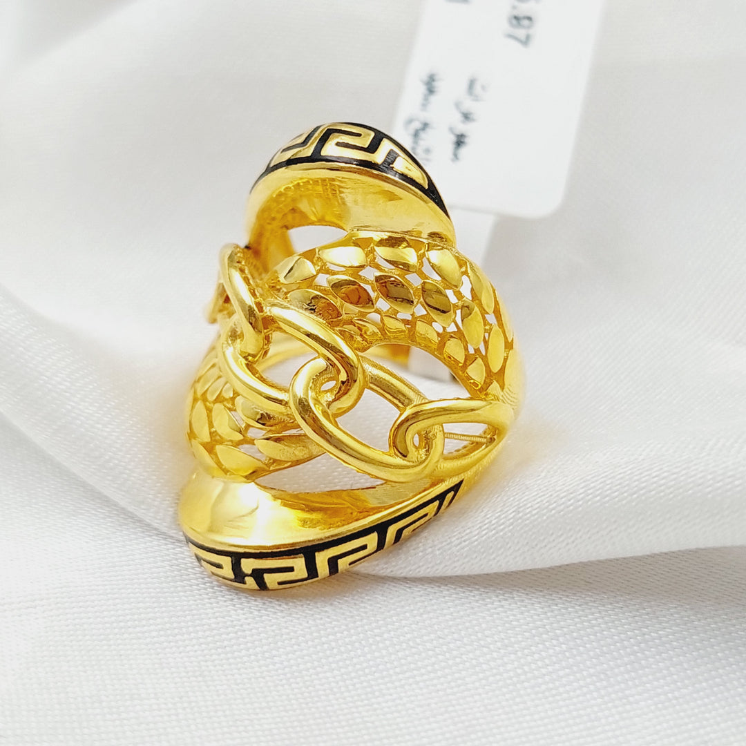 21K Gold Enamel Ring by Saeed Jewelry - Image 5