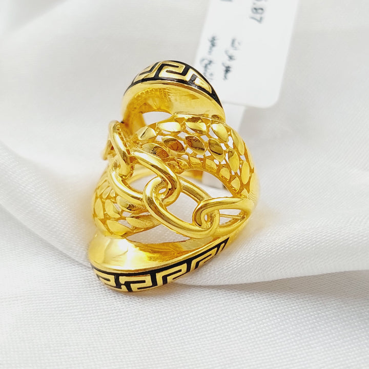 21K Enamel Ring Made of 21K Yellow Gold by Saeed Jewelry-25415