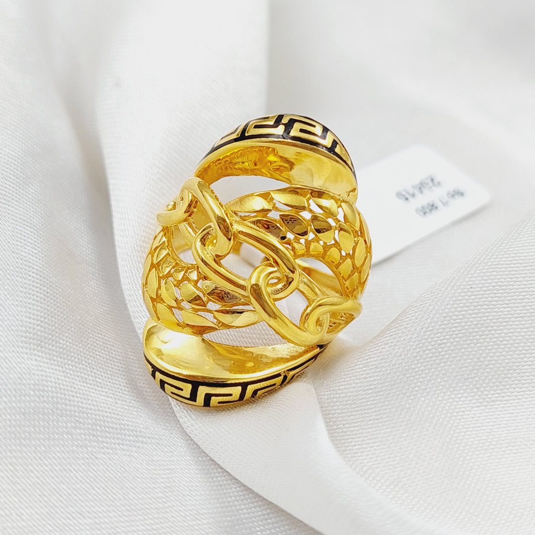 21K Gold Enamel Ring by Saeed Jewelry - Image 1