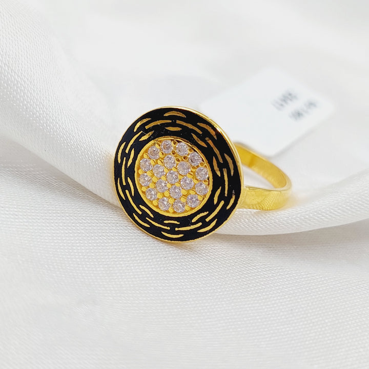 21K Gold Enamel Ring by Saeed Jewelry - Image 3