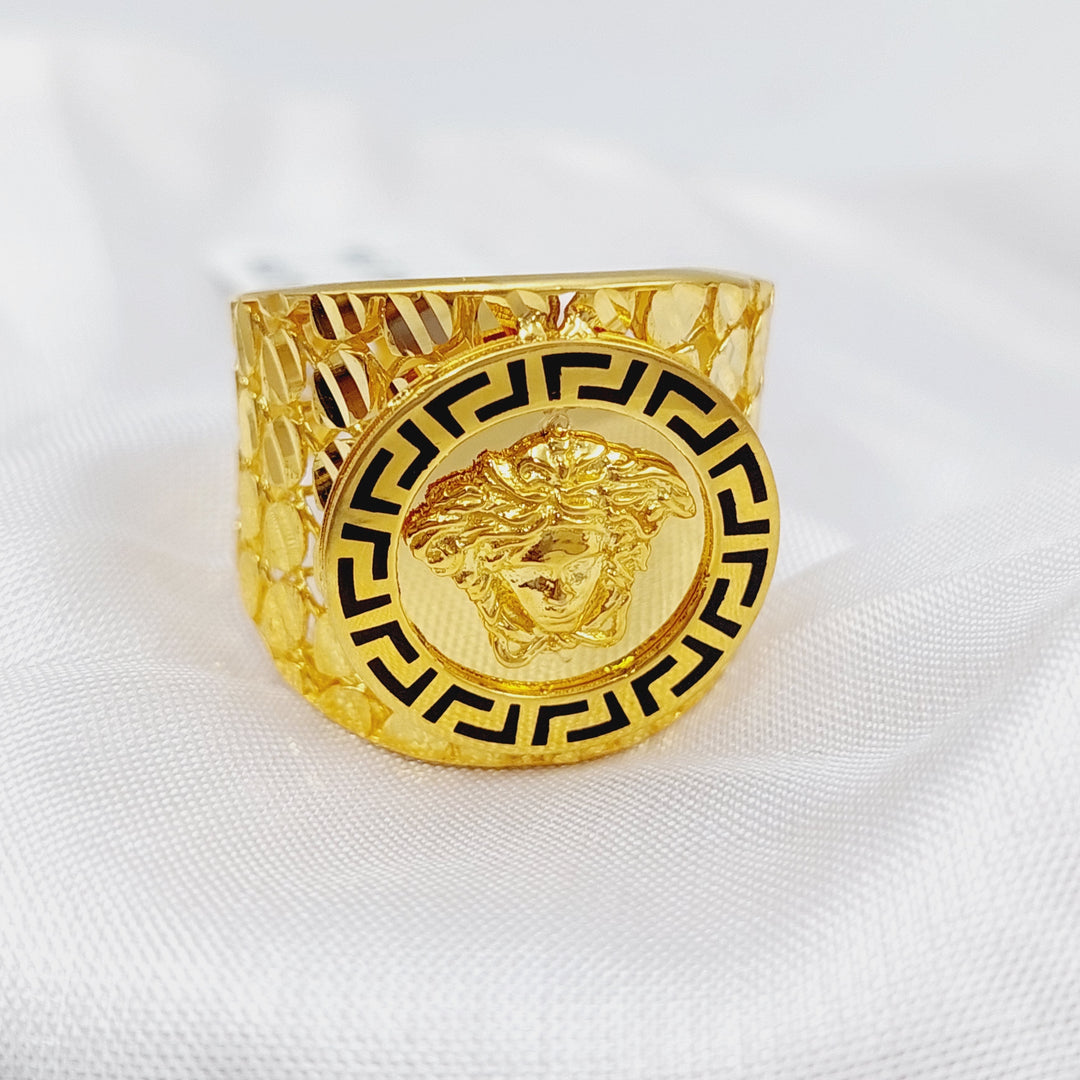 21K Enamel Ring Made of 21K Yellow Gold by Saeed Jewelry-25626