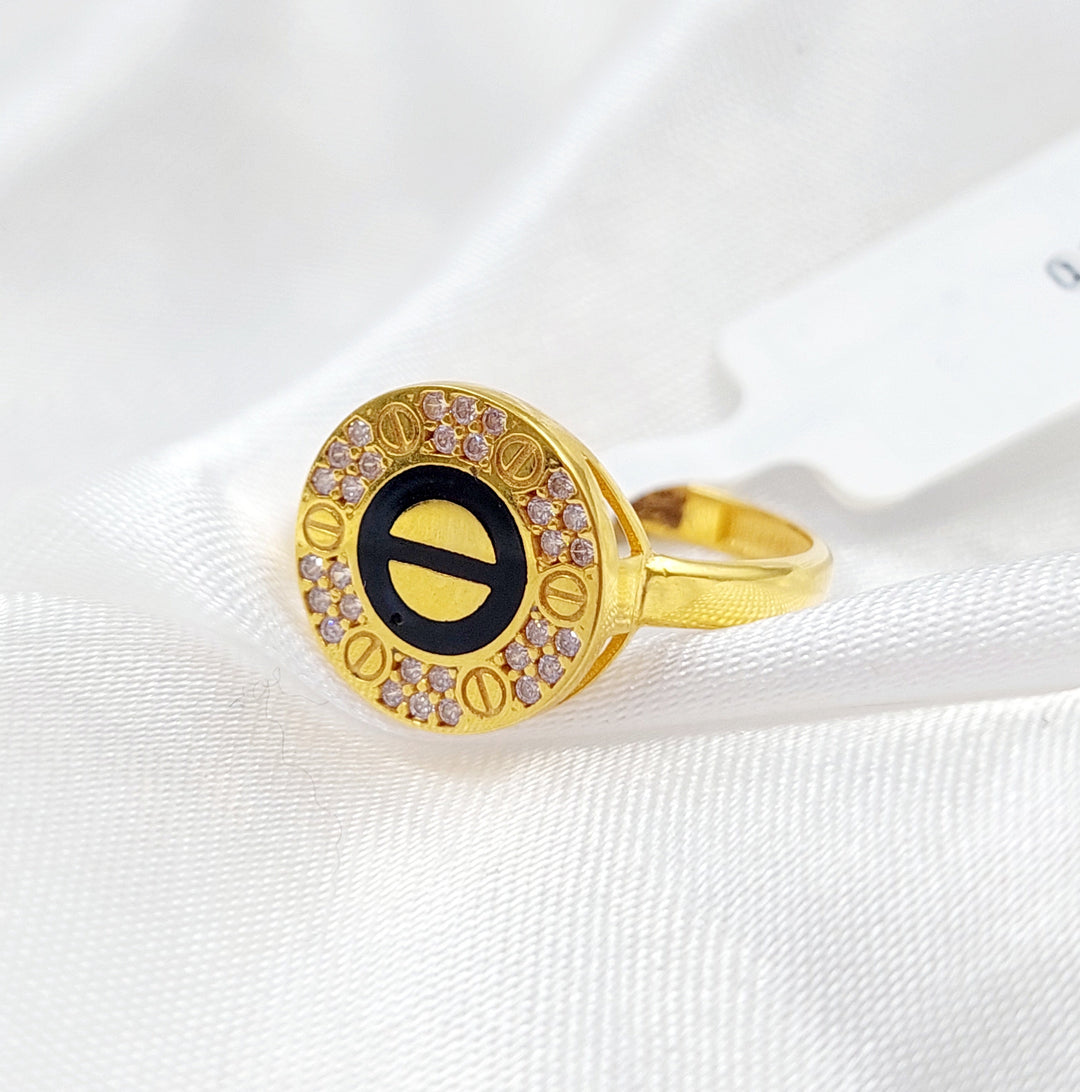 21K Gold Enamel Ring by Saeed Jewelry - Image 3