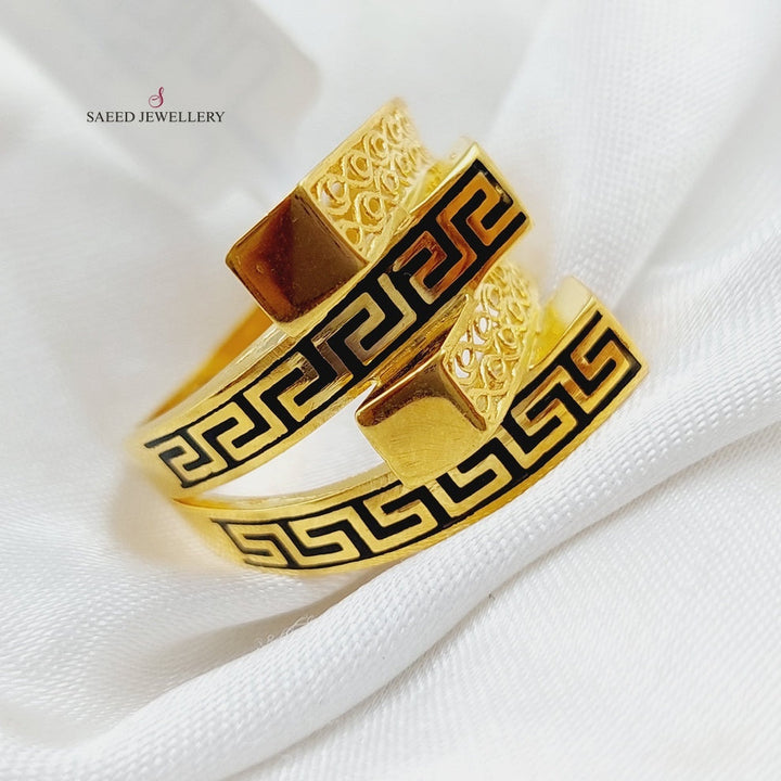 21K Gold Enamel Ring by Saeed Jewelry - Image 3