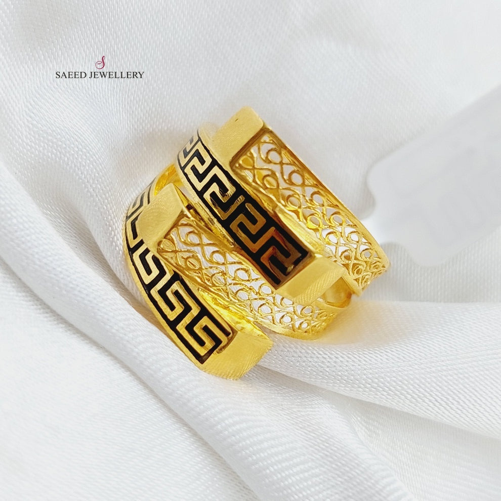 21K Gold Enamel Ring by Saeed Jewelry - Image 4