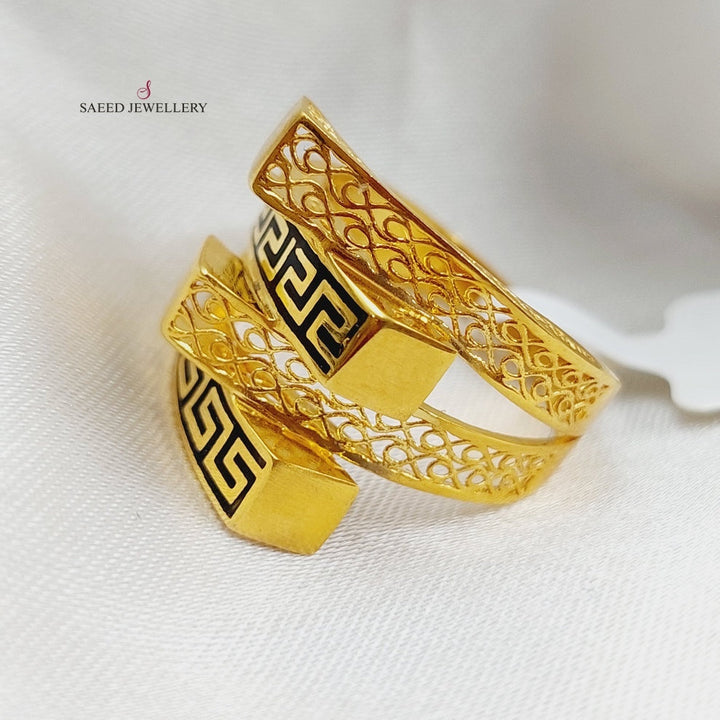 21K Gold Enamel Ring by Saeed Jewelry - Image 8