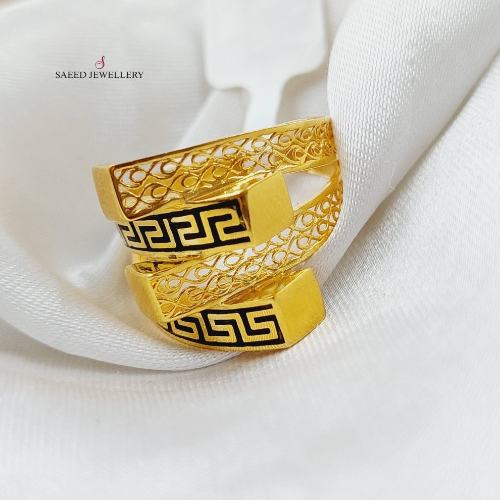 21K Gold Enamel Ring by Saeed Jewelry - Image 1