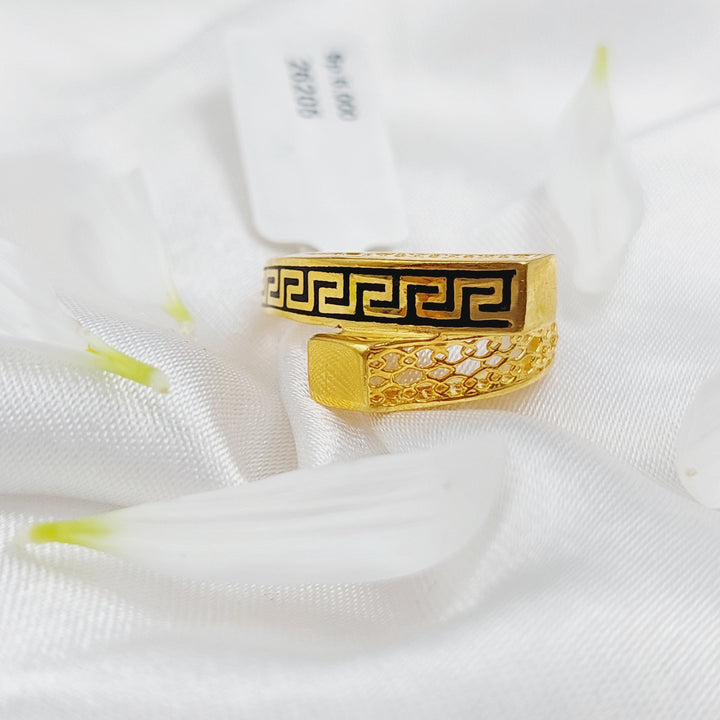 21K Gold Enamel Ring by Saeed Jewelry - Image 2