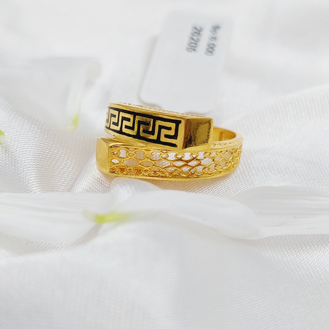 21K Gold Enamel Ring by Saeed Jewelry - Image 3