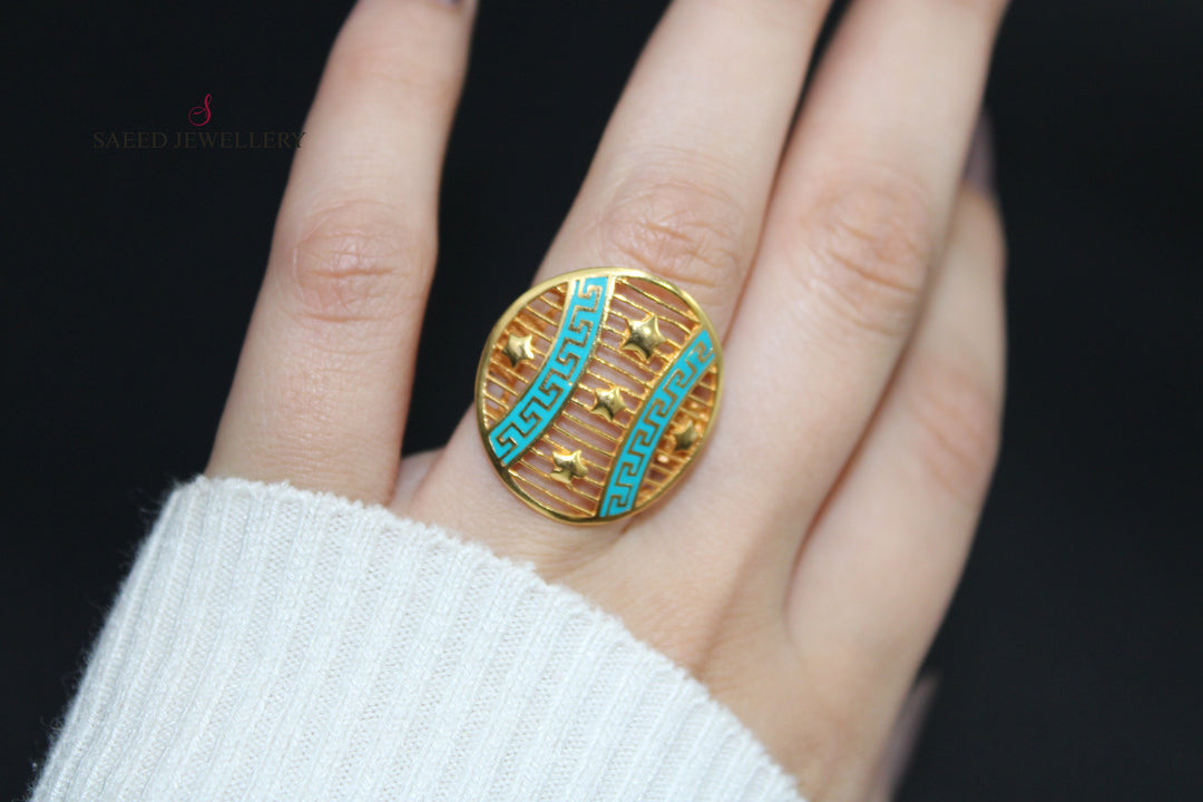 21K Gold Enamel Ring by Saeed Jewelry - Image 7